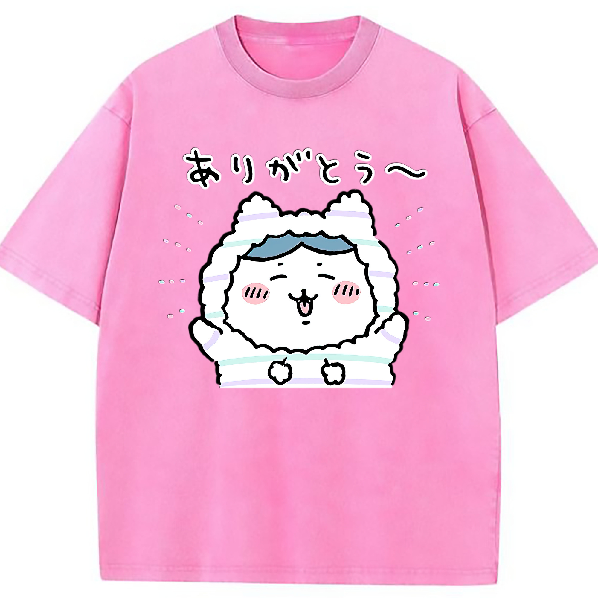 （画像用） ちいかわ ハチワレ Chii-kawa hachiware 綿100% ヴィンテージ風 半袖Tシャツ（フロントプリント）